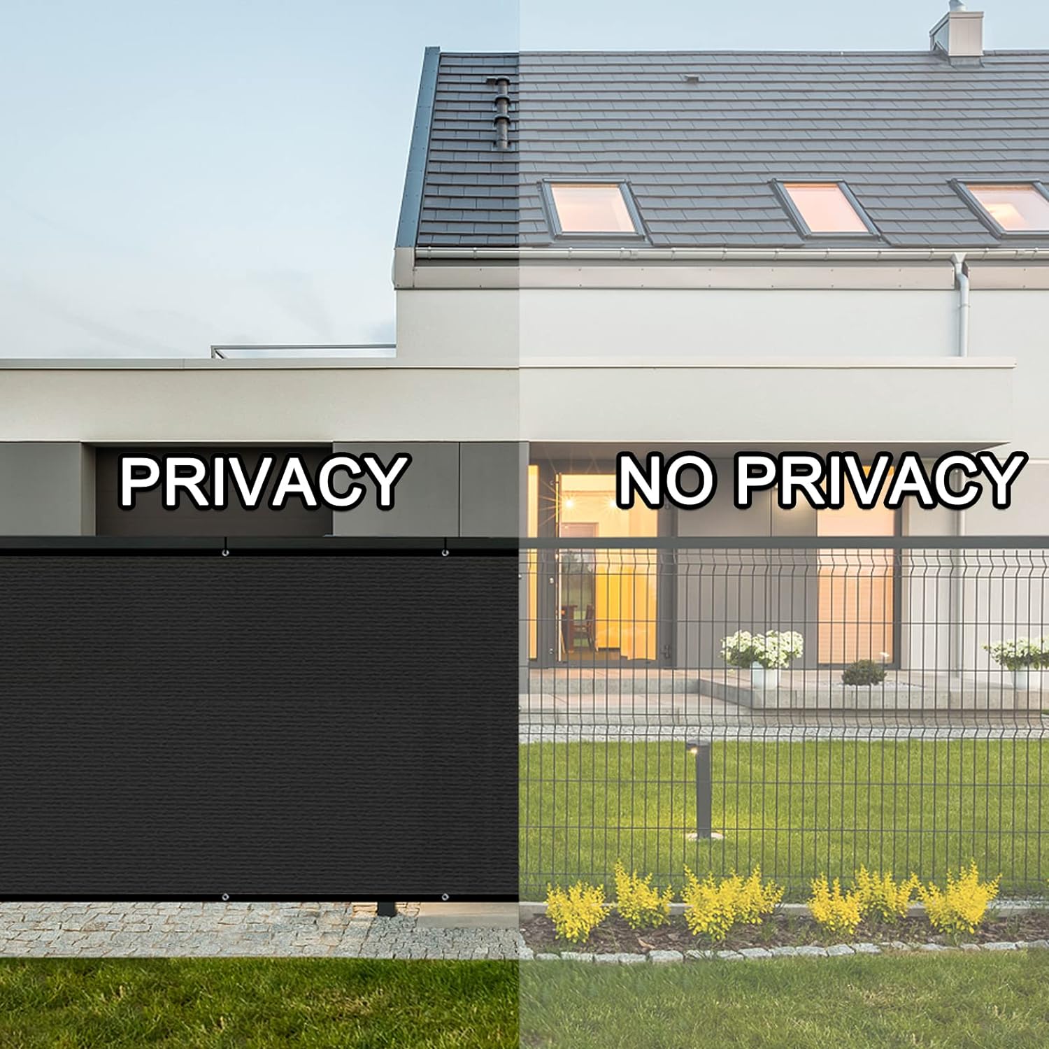 Sunny Guard Privacy Screen Fence 6x50, Heavy Duty Fencing Mesh，Shade Net Cover for Wall Garden Yard Backyard （Black）