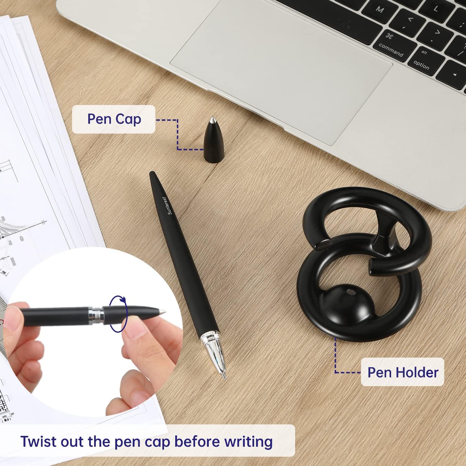 SUNTEREST Magnetic Levitating Pen,Luxury Cool ballpoint Pen,Unique Pen Gifts box for Men,Professional Executive Signing Pen for Writing,Tech Gadgets Office Desk Decor(Black)
