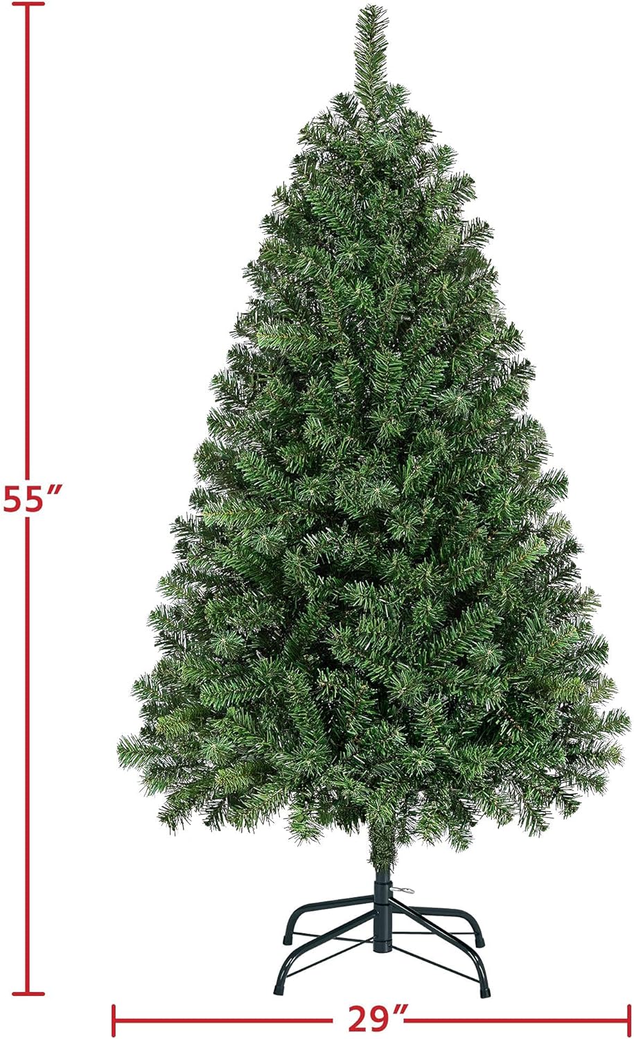 Yaheetech 7.5ft Prelit Artificial Hinged Christmas Pine Tree Prelighted Xmas Tree for Home Party Holiday Decoration with 550 Warm White Lights and 1354 Branch Tips