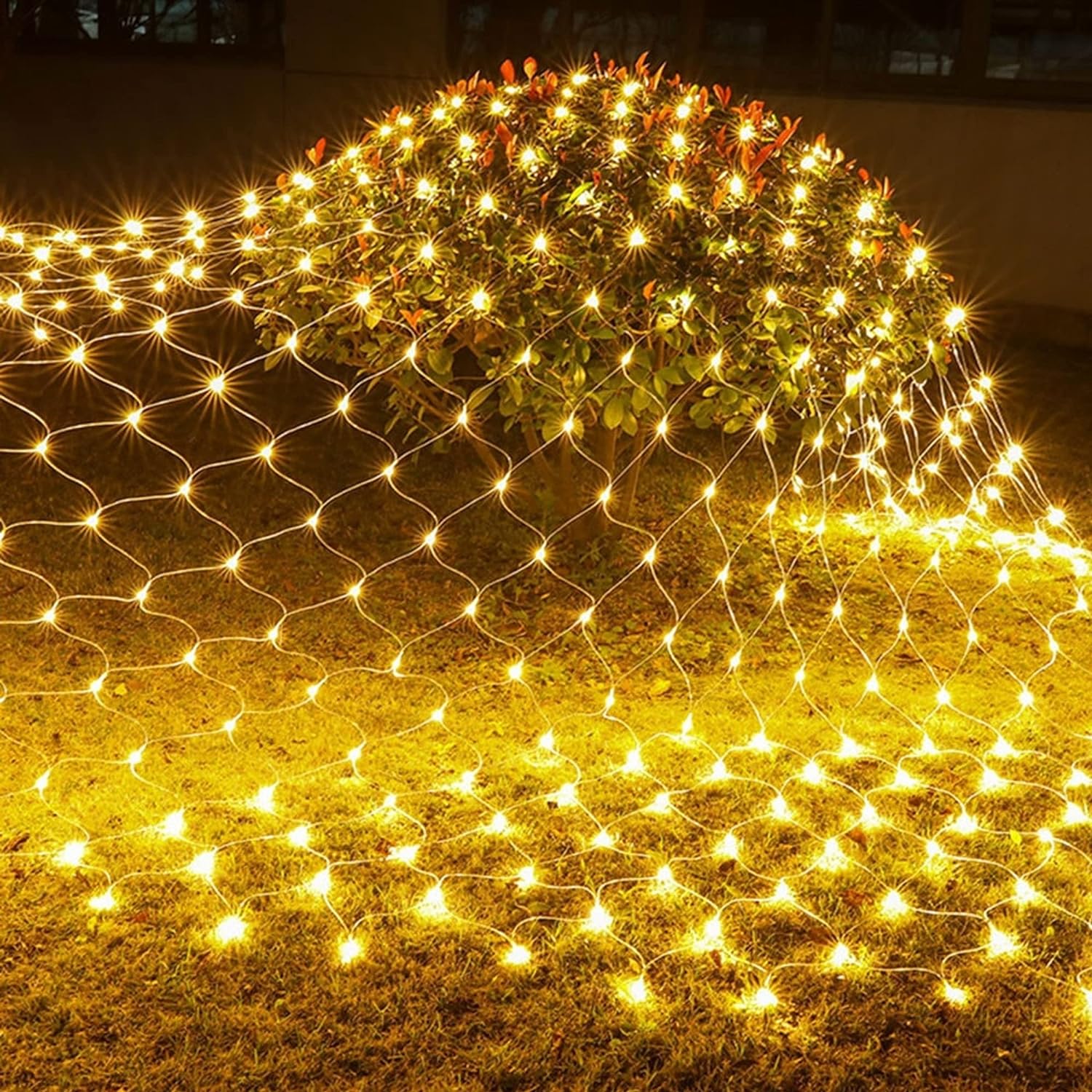 Dazzle Bright Christmas 360 LED Net Lights, 12FT x 5 FT Connectable Waterproof String Lights with 8 Modes, Christmas Decorations for Indoor Outdoor Xmas Party Yard Garden Decor (Warm White)