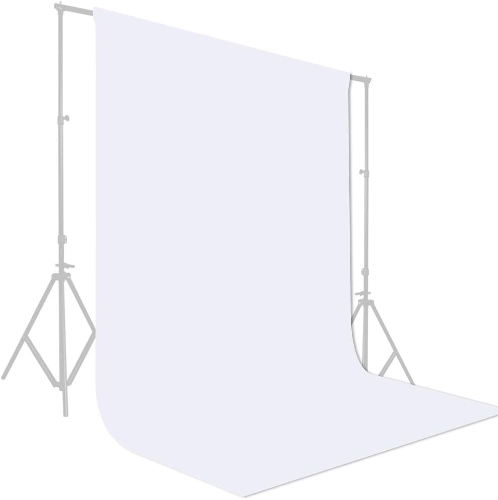 GFCC 8FTX10FT White Backdrop Background for Photography Photo Booth Backdrop for Photoshoot Background Screen Video Recording Parties Curtain