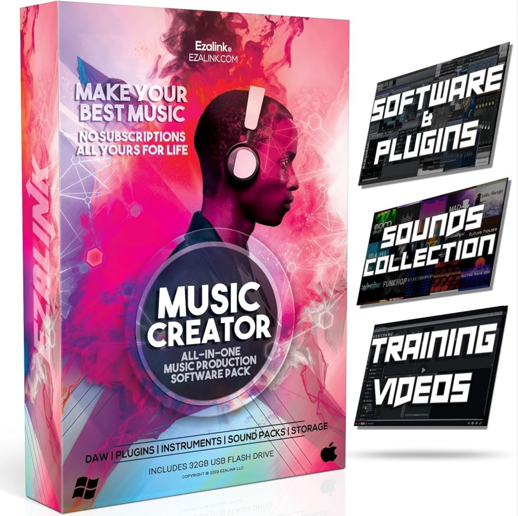 Music Software Bundle for Recording, Editing, Beat Making  Production - DAW, VST Audio Plugins, Sounds for Mac  Windows PC
